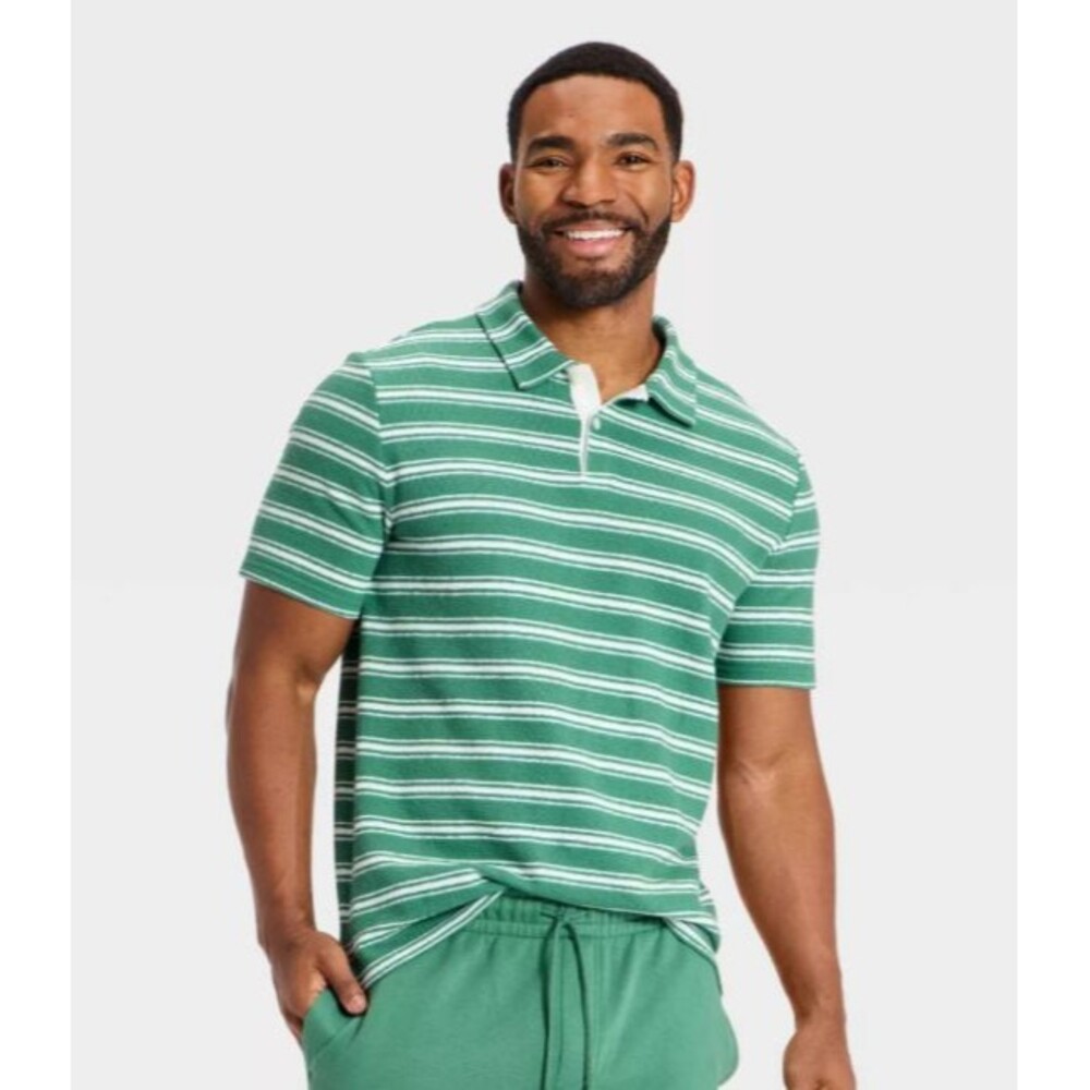 Men's Short Sleeve 2-Button Terry Coth Polo Shirt - Goodfellow & Co